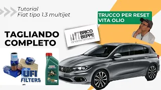 Fiat tipo 1.3 multijet Cambio Olio, filtro olio, gasolio, aria, abitacolo reset vita olio