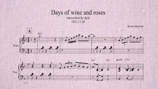 days of wine and roses/Beegie adair/transcribed by Ayla