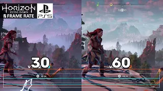 Horizon Zero Dawn PS5 Frame Rate 30fps 60fps (1.52 vs 1.53)