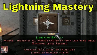 D2R Skills & Abilities - Lighting Mastery, Lightning Tree (Sorceress)