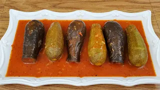 طريقة تحضير كوسى وباذنجان محشي Best stuffed squash and eggplant (mahshi) recipe