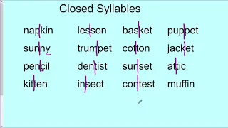 open and closed syllables