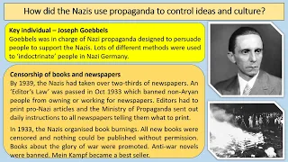 AQA GCSE History Germany 1890-1945 - Topic 9 - Control in Nazi Germany