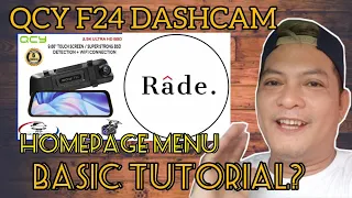 DASHCAM QCY F24 HOMEPAGE MENU AND BASIC TUTORIAL