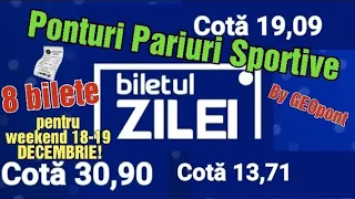 Ponturi Pariuri Sportive am pregătit 8️⃣bilete cotă 30/19/13 / 8 / 7 / 3 / 2 / 4,75 pentru  weekend