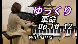 【革命のエチュード  ゆっくり動画】#will_iams  ペダル付き/ショパン Chopin Op.10-12 『 Revolutionary』Slowly
