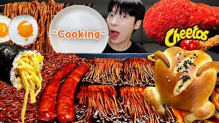 ASMR MUKBANG | BEST COOKING PART 9# CHEETOS TAKIS Fried Chicken, Rice Cake, FIRE noodles recipe