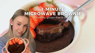 1 minute Microwave Brownie (healthy, gluten free & vegan) |  The Easiest Brownie Recipe