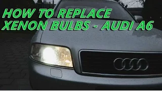 AUDI A6 C5 1997-2004  XENON BULBS Replacement - How To Remove Xenon Bulbs From Audi A6