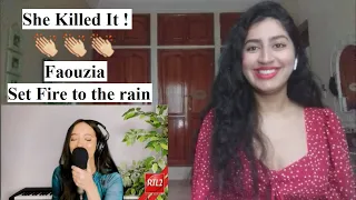 This Girl is AMAZING !! Faouzia - Set Fire To The Rain (Adele) Cover REACTION