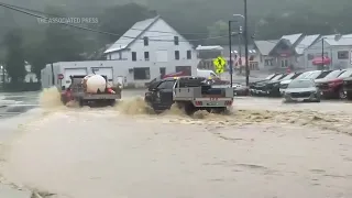 Crews cleaning up in flooded Ludlow, Vermont