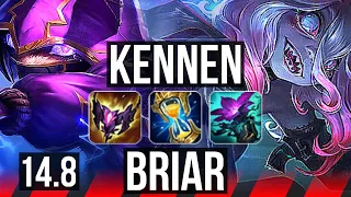 KENNEN vs BRIAR (TOP) | 6 solo kills, 17/5/9, Dominating | NA Master | 14.8