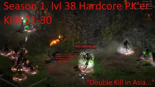 Diablo 2 Resurrected Hardcore PK, lvl 38 Paladin, kills 21-30, ladder Season 1