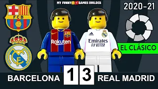 Barcelona vs Real Madrid 1-3 • El Clasico • LaLiga 2020 in Lego • All Goals ElClasico Lego Football