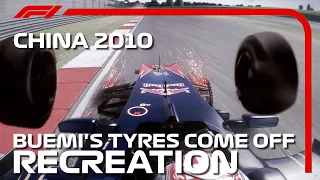 Sebastien Buemi's Wheels Come Off Recreated | 2010 Chinese Grand Prix