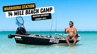 Absolute Beach front camping on the Ningaloo Coast  -14 Mile Beach, Warroora Station.