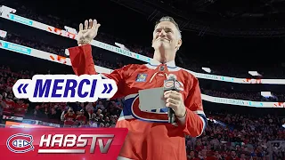 Pierre Turgeon mic'd up during tribute at Bell Centre