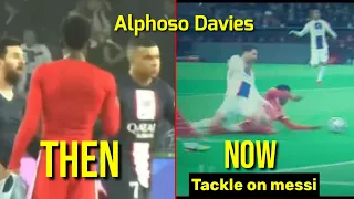 alphonso davies tackle on lionel messi ...😱😱😱😱bayren 2 psg 0