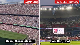 🐐 The Difference between Barcelona and PSG fans when it Comes to MESSI