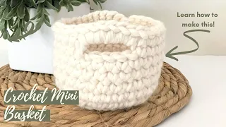 Crochet Mini Basket tutorial | EASY CROCHET