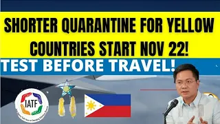 GREAT NEWS! SHORTER QUARANTINE FOR YELLOW LIST COUNTRIES START NOV 22! GOOD NEWS FOR FAMILIES!