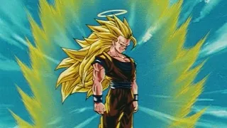 Super sayian 3 transformation but with the music “Power to resist”.