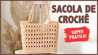 Sacola de Praia em Crochê | Bolsa Crochê com Fio Náutico | Modelo Praia por Dazz Crochê