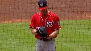 WSH@ATL: Strasburg fans 11 in 7 2/3 innings