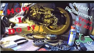 How to ( I ) Change The Transmission CVT Belt Rollers And Sliders on a Piaggio Vespa GTS 300