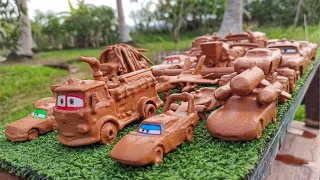 Clean up muddy minicars & disney car convoys! Play in the garden