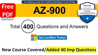 AZ-900 | Microsoft Azure Fundamentals | Real Exam Que's |Added New Que's-2022 | 100% Pass | Free PDF