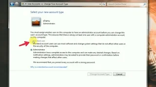 Change Administrator Account To Standard  User Account | In Window 7