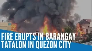 Fire erupts in Barangay Tatalon in Quezon City
