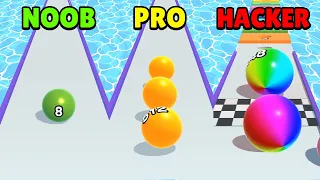 🤢 NOOB vs 😎 PRO vs 😈 HACKER - Ball Run 2048 | Download Play Store APK