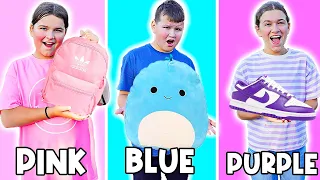 PURPLE VS PINK VS BLUE SHOPPING CHALLENGE!! | JKREW