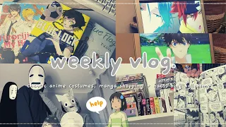 weekly vlog : anime costumes, manga shopping, binging anime, unboxing manga