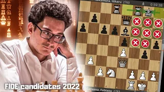 King Safety is OVERRATED! - Fabiano Caruana vs Hikaru Nakamura - FIDE Candidates 2022 - ROUND 1