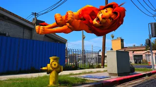 GTA 5 Crazy Ragdolls SIMBA AND NALA (GTA 5 Karma Euphoria Physics Funny Moments & Fails)