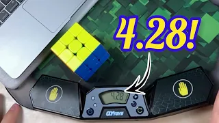 4.28 solve of Rubik's cube | w/ 6.40 ao5 | MoYu Weilong v9