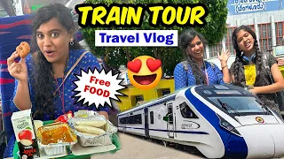 😜Funny TRAIN Vlog with Akka😍 || 🔥Fastest Bullet Train- Vande Bharat Express🚆 || Ammu Times ||