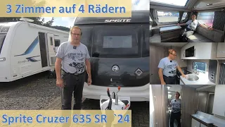 3 Zimmer auf 4 Rädern - Sprite Cruzer 635 MJ 24   Englischer Wohnwagen mit viel Platz für 2