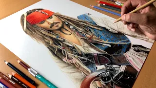 Drawing Captain Jack Sparrow - Timelapse | Artology
