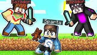 Minecraft: BEBE SPARTA vs 2 CAZADORES 😱🔪 SPEEDRUN vs HUNTER MINECRAFT con SILVIO y FRANCISCO