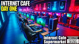 Day 1 Starting an Internet Cafe | Internet Cafe & Supermarket Simulator Gameplay | Part 1