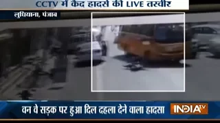 Caught on Camera: Cyclist dies after being hit by a bus in Ludhiana