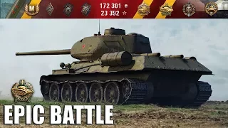 АХИРЕНСКИ ГРАМОТНЫЙ БОЙ!!! 🌟🌟🌟 Т-34-85М World of Tanks лучший бой wot