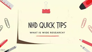 NHD Quick Tip: What is Wide Research?