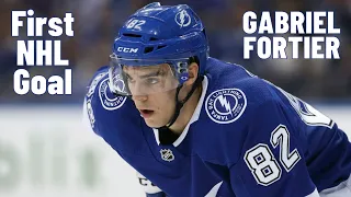 Gabriel Fortier #82 (Tampa Bay Lightning) first NHL goal Dec 21, 2021