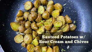 Sauteed Potatoes with Sour Cream and Chives | Kenny Rogers Inspired Side Dish