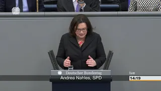Andrea Nahles (SPD) -  Generalaussprache (einschl. Kultur sowie Digitales) - 21. März 2018